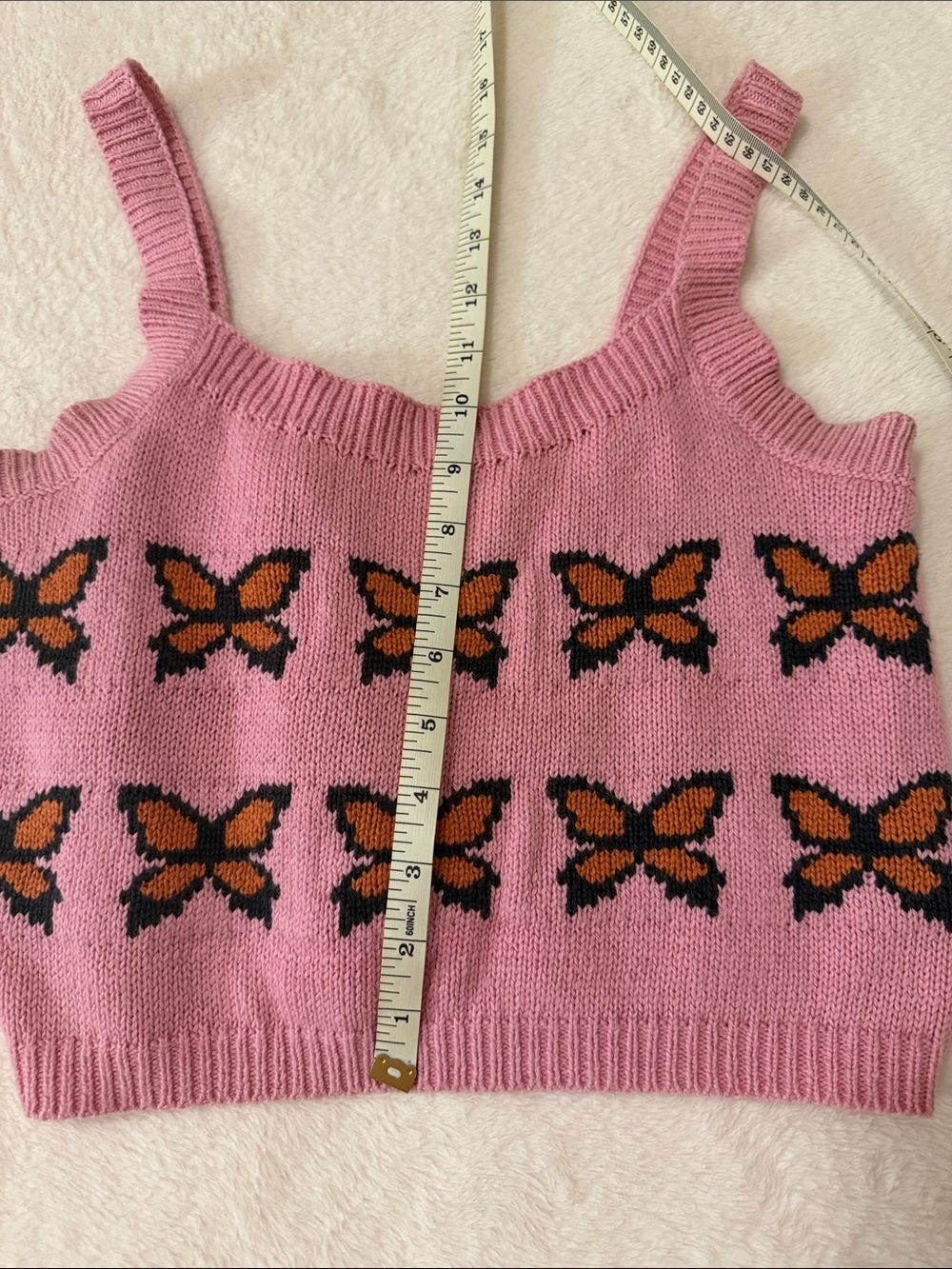 Levi's Pink Butterfly Cropped Knit Tank Top - Picture 3 of 6